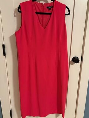 J. Crew Sleeveless V-Neck Dress in Coral Pink